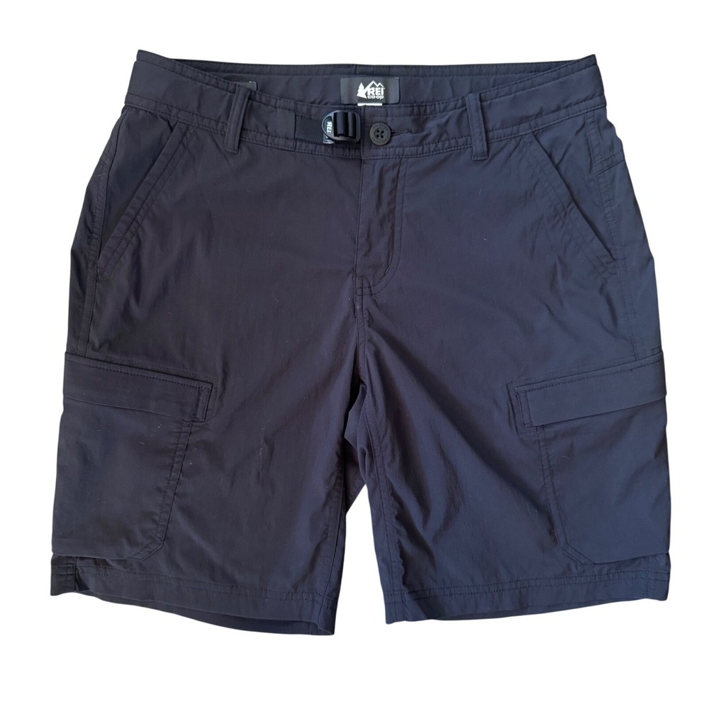 REI Co-op Womens Black Hiking Cargo Shorts w/‎ Belt Relaxed Size 6 Outdoor Trail